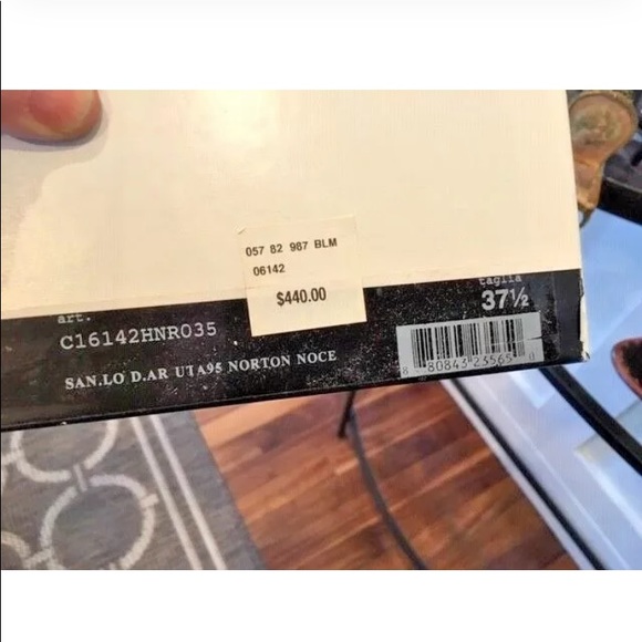 MOSCHINO BROWN JEWELED ANKLE STRAP 7.5 SANDAL AUTHENTIC - Picture 5 of 9